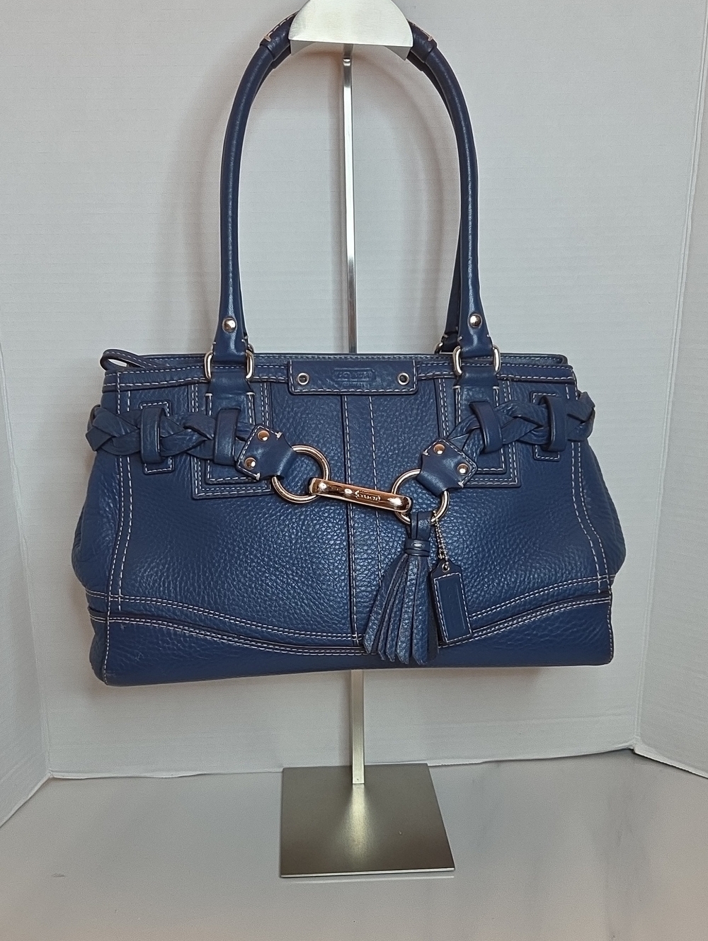 Coach Blue Leather Hamilton Satchel - Style F13084